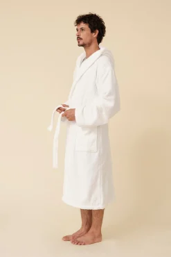 Textura Albornoz rizo algodón capucha unisex