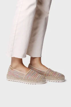 Toni Pons Alpargata de cuña media en rafia multicolor