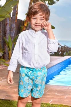 Crianças Gocco Bañador estampado flores azul claro
