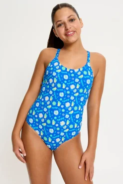 Modibodi Bañador menstrual adolescente Boho Botanical Blue
