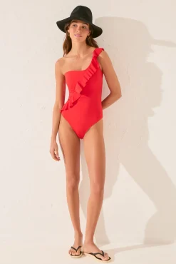 Women'secret Bañador shapewear asimétrico volantes