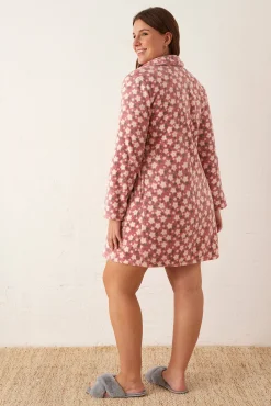 Promise Bata abotonada tejido peludo estampado flores