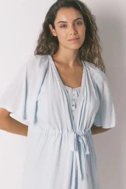 Women'secret Bata larga "maternity" manga corta viscosa verde