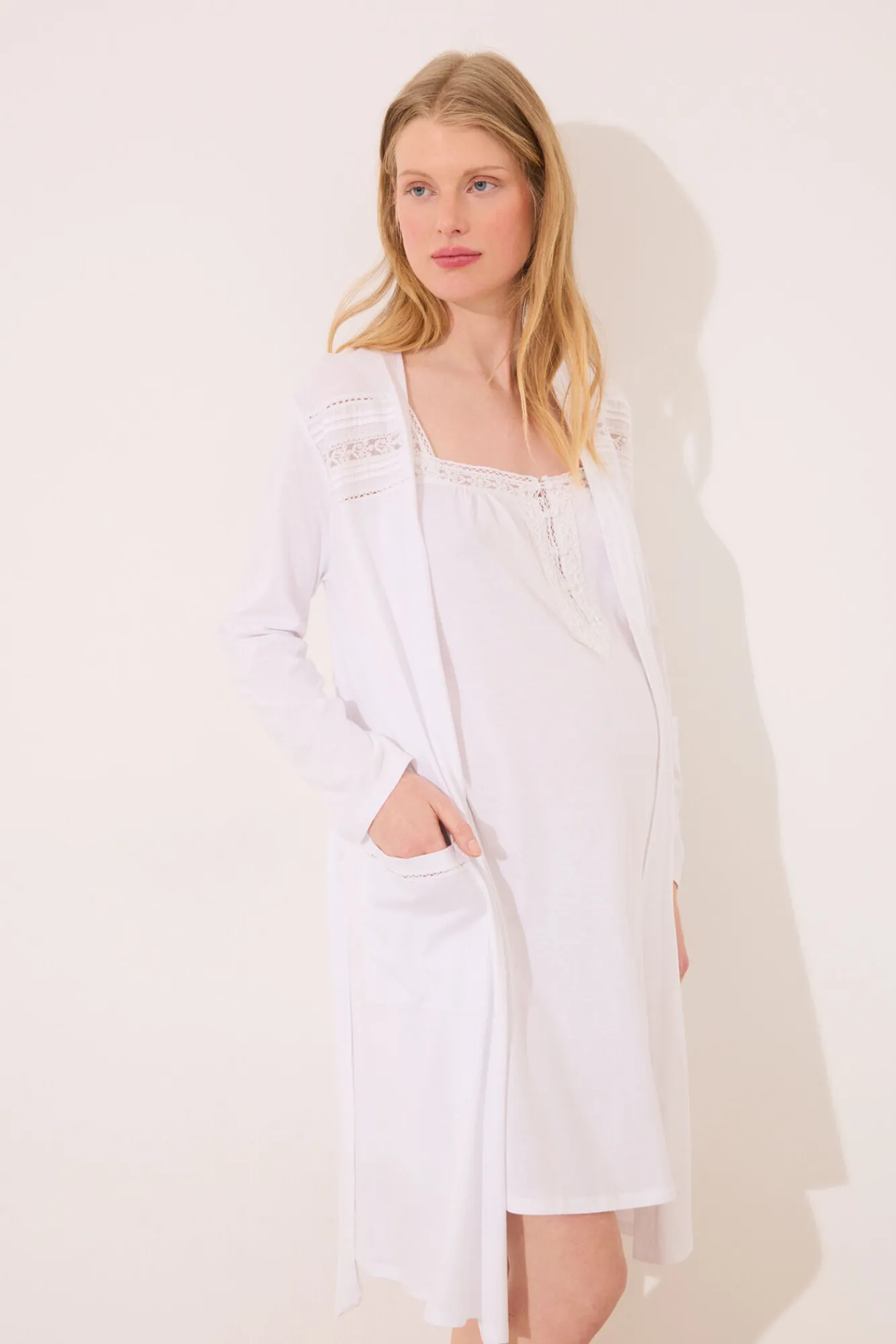 Women'secret Bata midi "maternity" blanco
