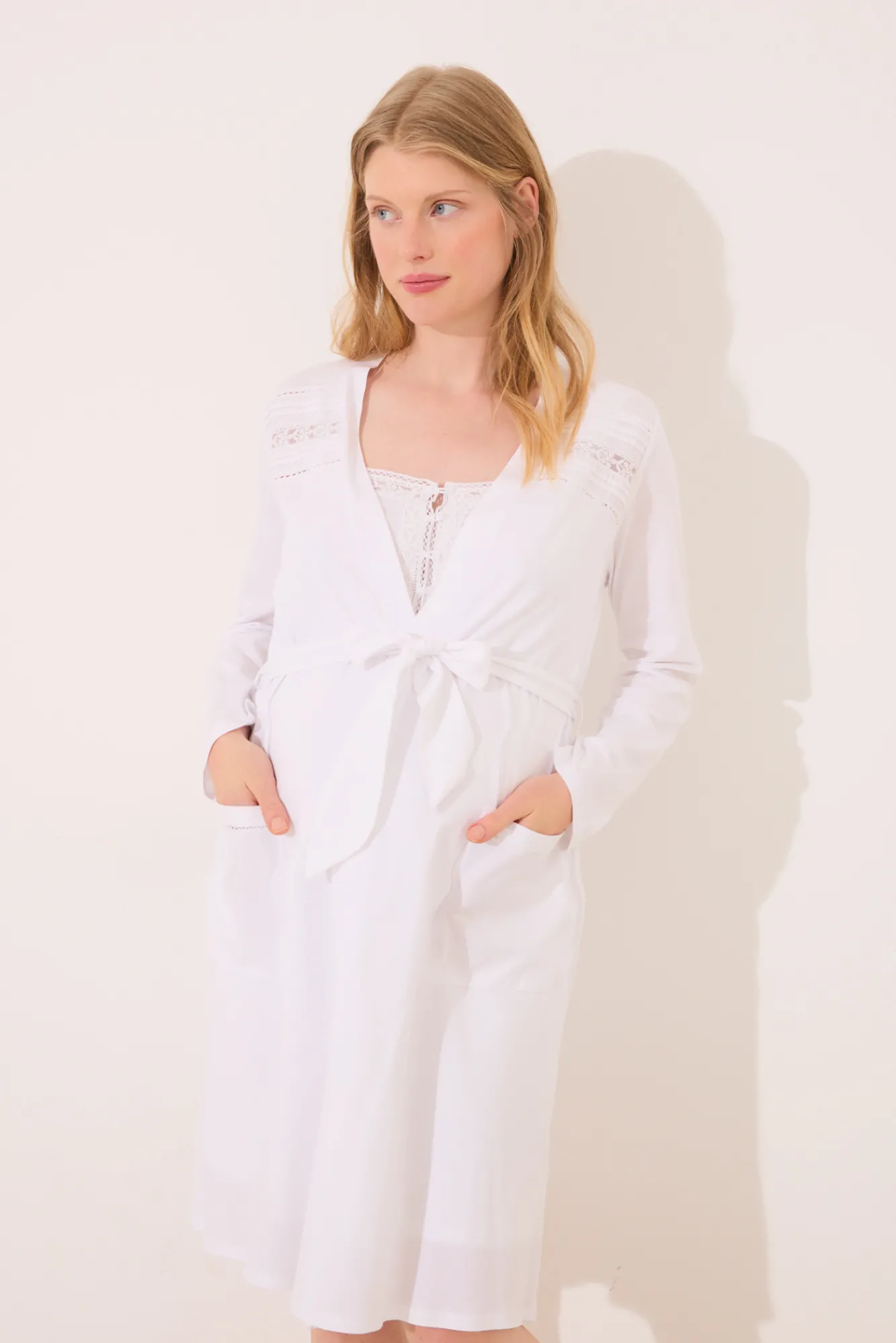 Women'secret Bata midi "maternity" blanco