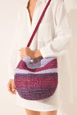 Women'secret Bolso cruzado rafia multicolor