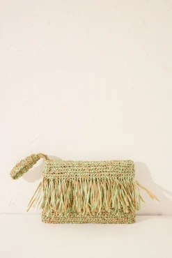 Women'secret Bolso pequeño rafia flecos