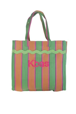 Kbas Bolso plástico reciclado rayas multicolor