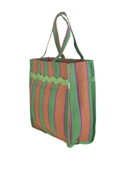 Kbas Bolso plástico reciclado rayas multicolor