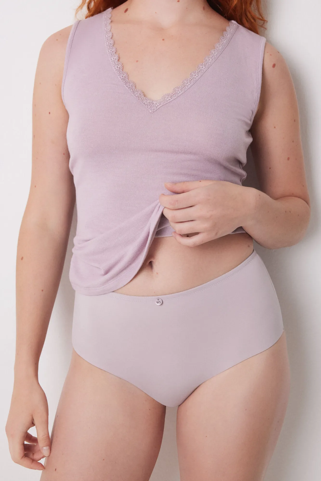 Women'secret Braga alta clásica microfibra lila