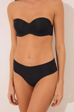 Women'secret Braga ancha brasileña microfibra y encaje negra
