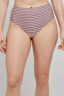 Gisela Braga bikini alta rayas multicolor