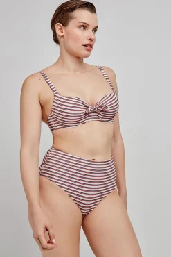 Gisela Braga bikini alta rayas multicolor