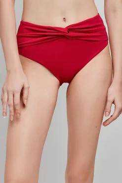 Gisela Braga bikini alta tejido estructura granate