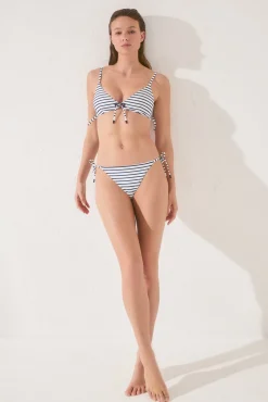 Women'secret Braga bikini brasileña tiras rayas navy
