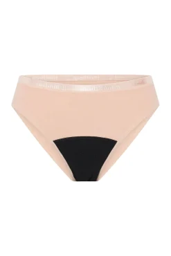 Modibodi Braga bikini clásica menstrual nailon reciclado negra absorción ligera moderada
