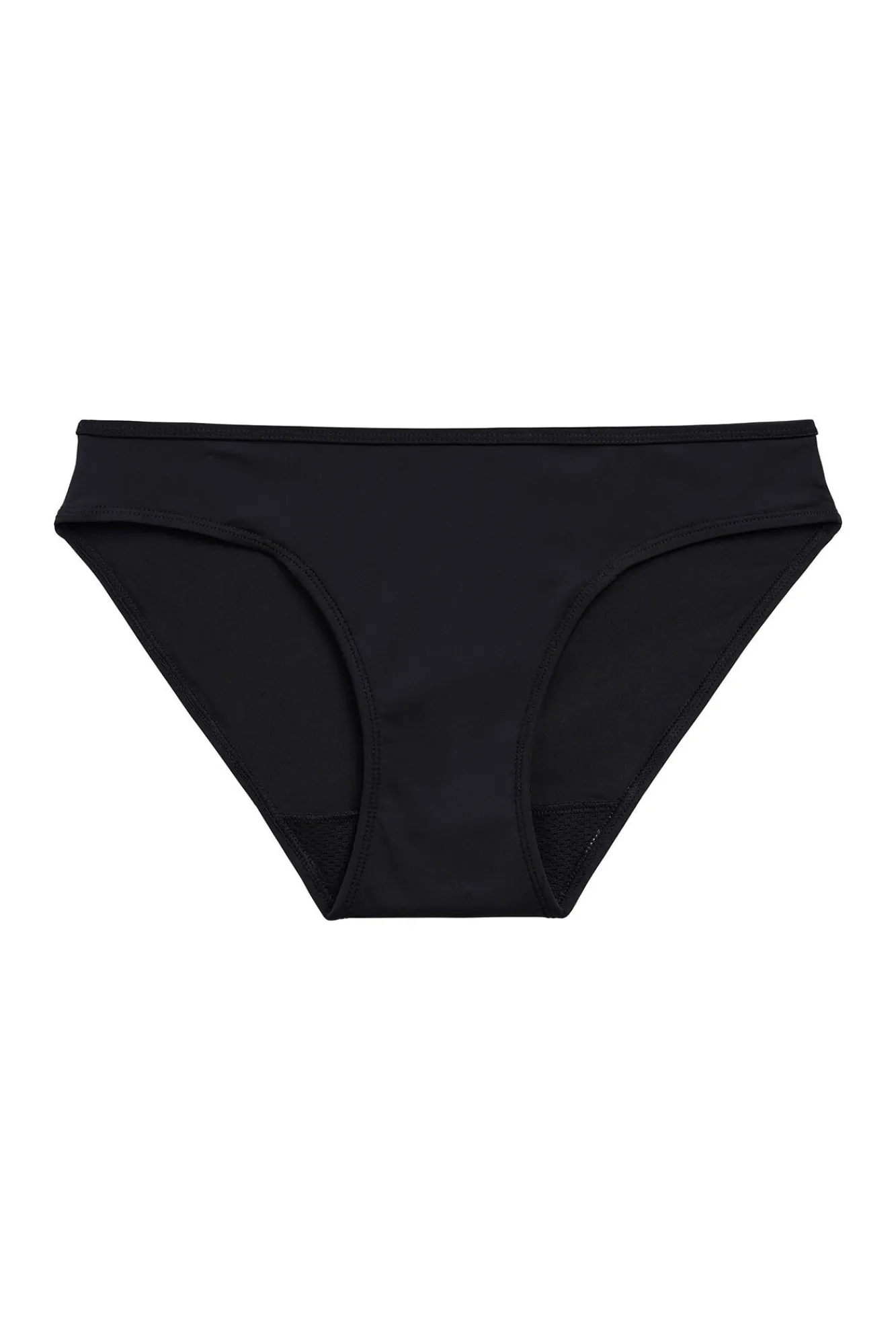 Modibodi Braga bikini menstrual alta nailon reciclado negra absorción ligera moderada