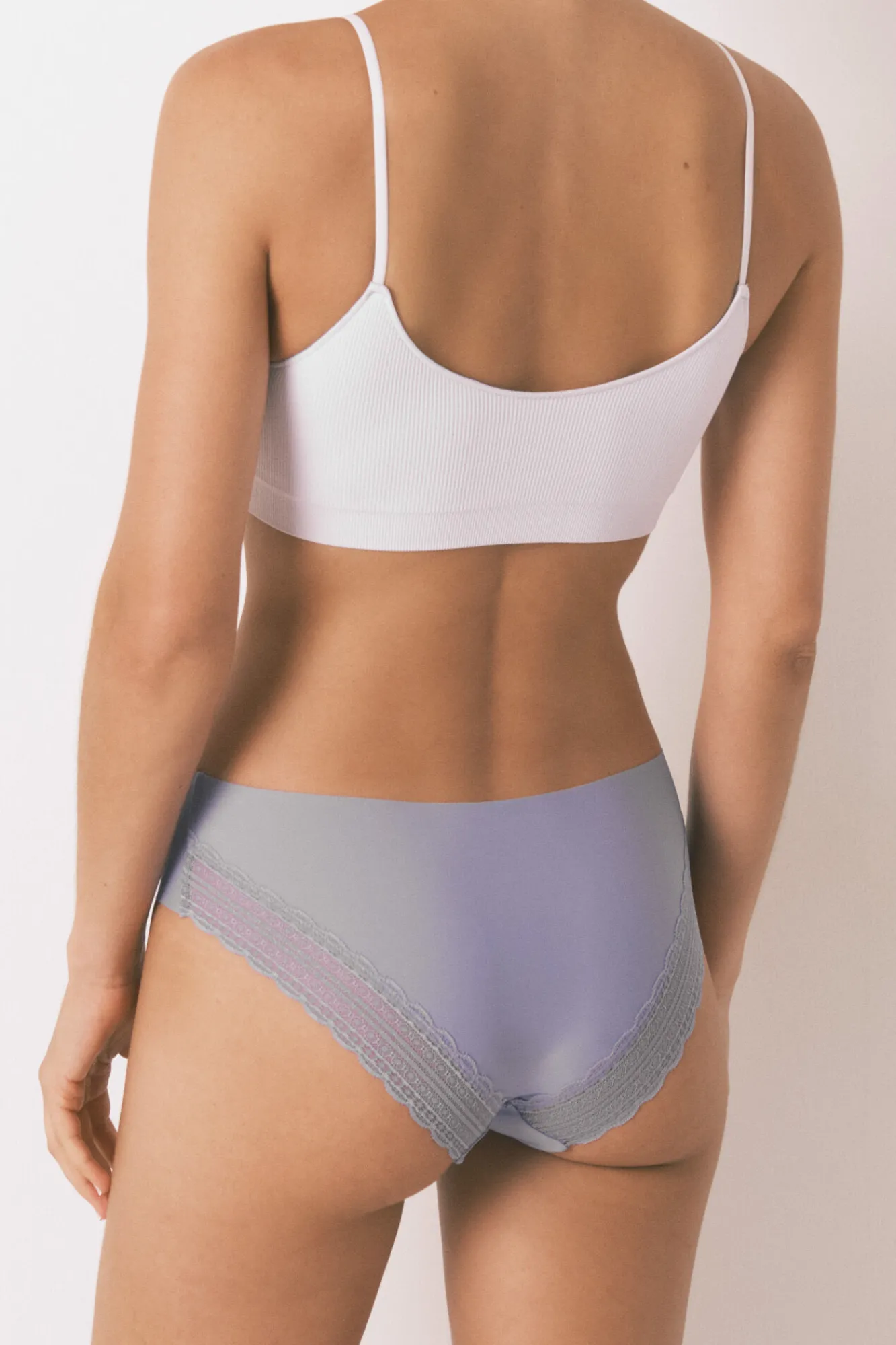 Women'secret Braga clásica microfibrafibra encaje lila