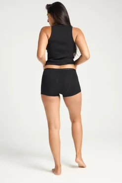 Modibodi Braga menstrual clásica boyshort bambú negra absorción moderada abundante