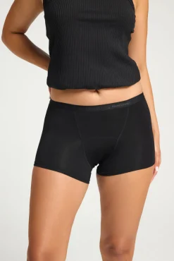 Modibodi Braga menstrual clásica boyshort bambú negra absorción moderada abundante