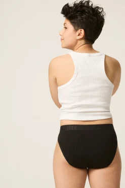 Modibodi Braguita menstrual adolescente hipster algodón orgánico negra absorción moderada abundante