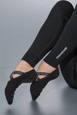 Dash and Stars Calcetines algodón zapatilla ballet negra