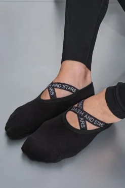 Dash and Stars Calcetines algodón zapatilla ballet negra