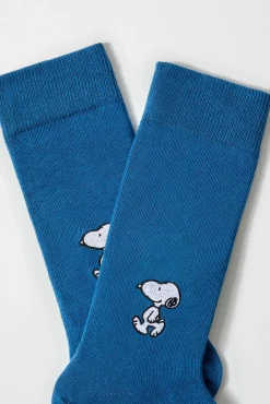 Besocks Calcetines altos SNOOPY algodón orgánico azul