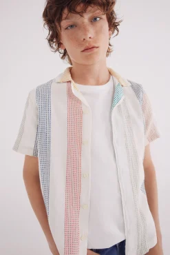 Crianças Springfield Kids Camisa manga corta rayas niño
