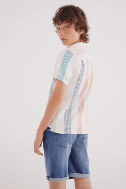 Crianças Springfield Kids Camisa manga corta rayas niño