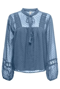 Only Maternity Camisa premamá de mangas abullonadas y tejido con detalles de encaje