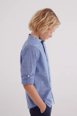 Crianças Springfield Kids Camisa textura cuello mao niño