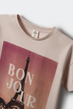 Crianças Springfield Kids Camiseta Bonjour niña
