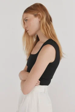 Pedro del Hierro Camiseta básica canalé sin mangas