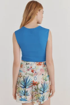 Pedro del Hierro Camiseta básica canalé sin mangas