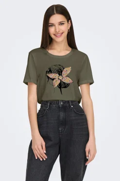 Only Camiseta con estampado y manga corta