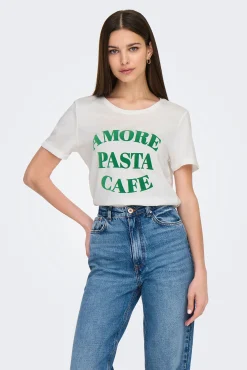 Only Camiseta con lettering