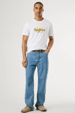 Pepe Jeans Camiseta de manga corta con logo y estampado frontal.