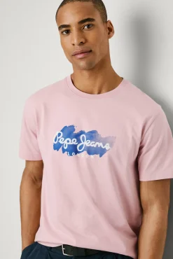 Pepe Jeans Camiseta de manga corta con logo y estampado frontal.