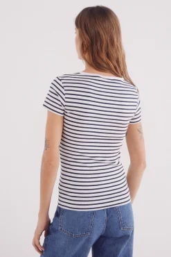 Springfield Camiseta escote redondo canalé