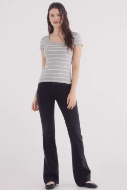 Springfield Camiseta escote redondo canalé