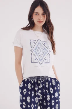 Springfield Camiseta gráfica manga botón