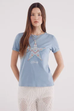 Springfield Camiseta gráfica marina