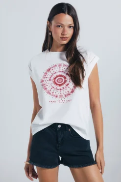 Springfield Camiseta gráfica étnica mangas lace