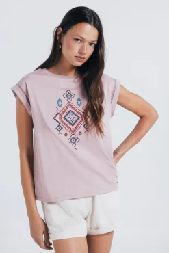 Springfield Camiseta gráfica étnica mangas lace