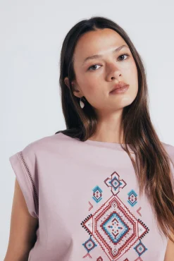 Springfield Camiseta gráfica étnica mangas lace