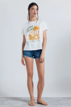 Springfield Camiseta gráfica tropical