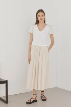 Pedro del Hierro Camiseta lisa manga crochet