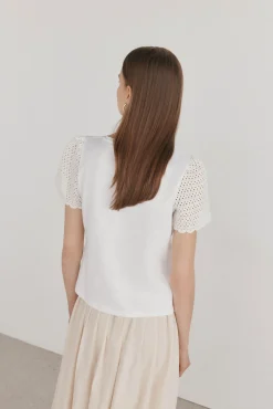 Pedro del Hierro Camiseta lisa manga crochet