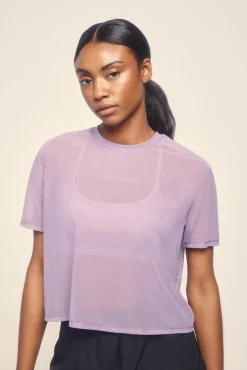 Dash and Stars Camiseta manga corta mesh lila